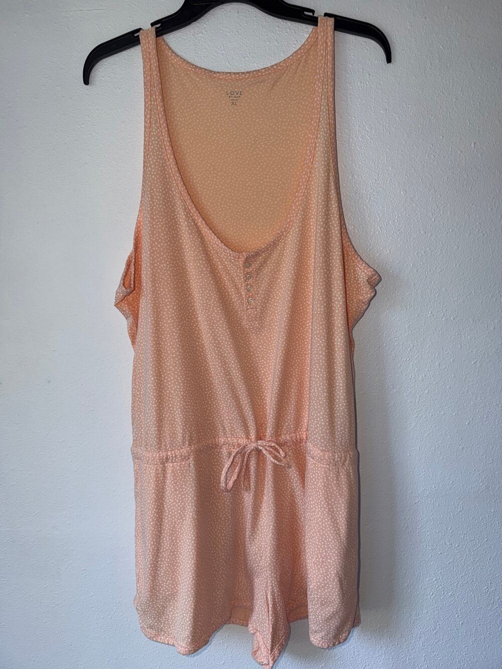 Love by Gap Orange White Polka Dot Coquette Sleeveless Summer Romper Size XL